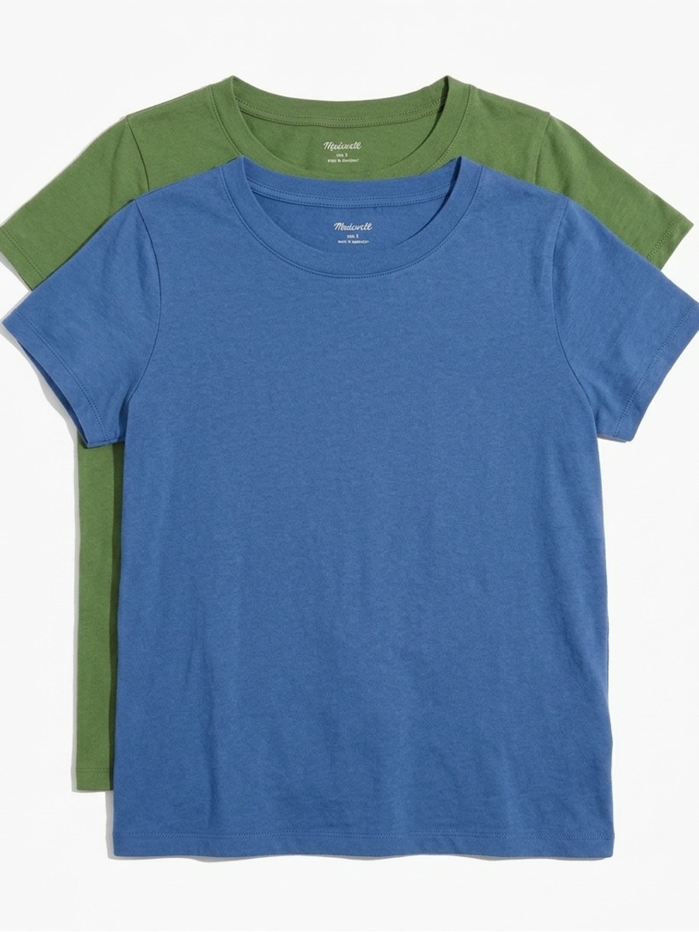 Madewell Short-Sleeve Crew Tees - Blue & Green